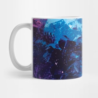 Cold Winter Ice Blue Abstract Painting Mug